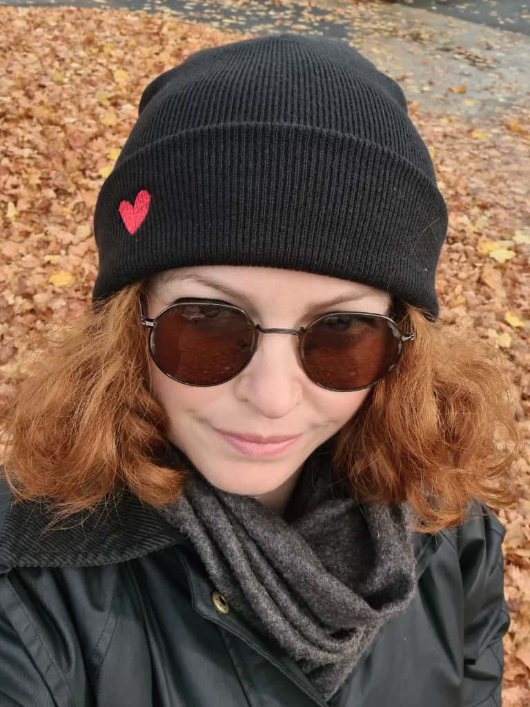 Red Heart Minimal Beanie