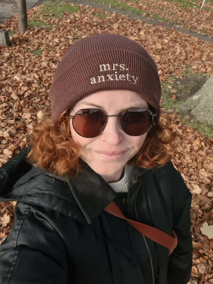 Mrs. Anxiety Brown Beanie