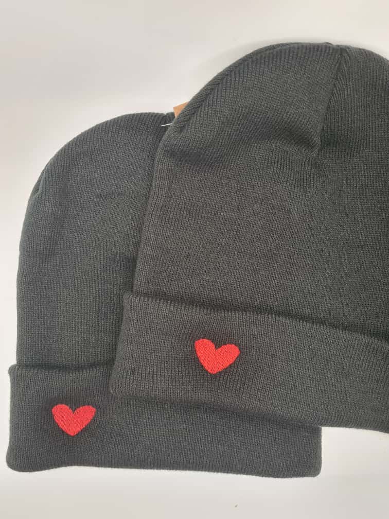 Red Heart Minimal Beanie