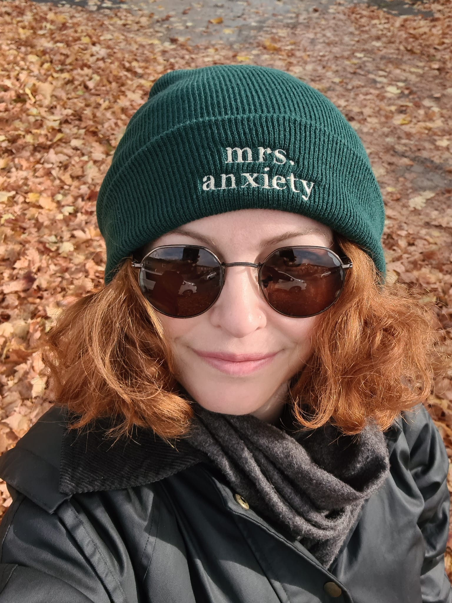 Mrs. Anxiety Bottle Green Beanie