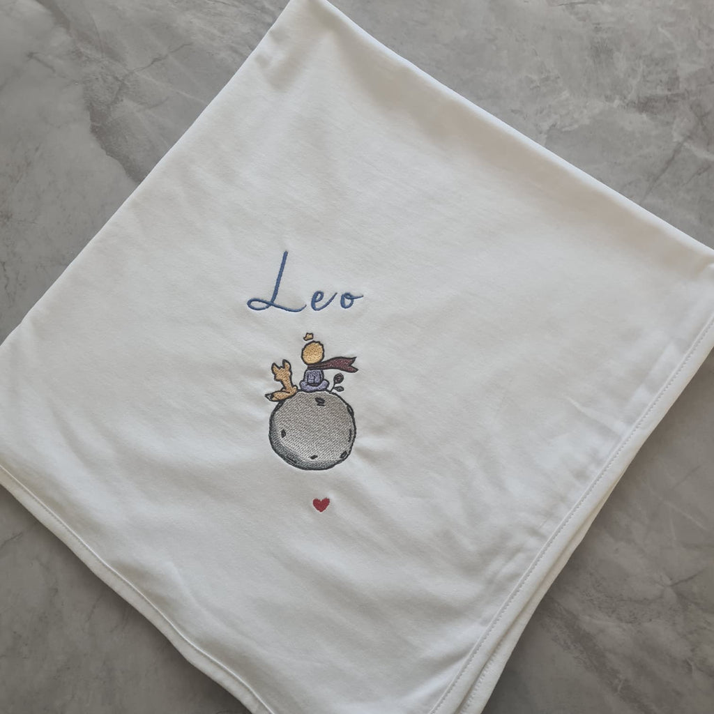 Embroidered Baby Blanket – Custom Name & Little Design | Personalised Newborn Gift