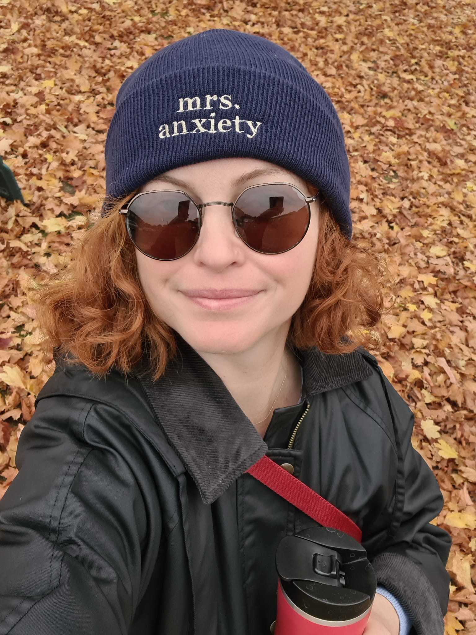 Mrs. Anxiety Navy Beanie