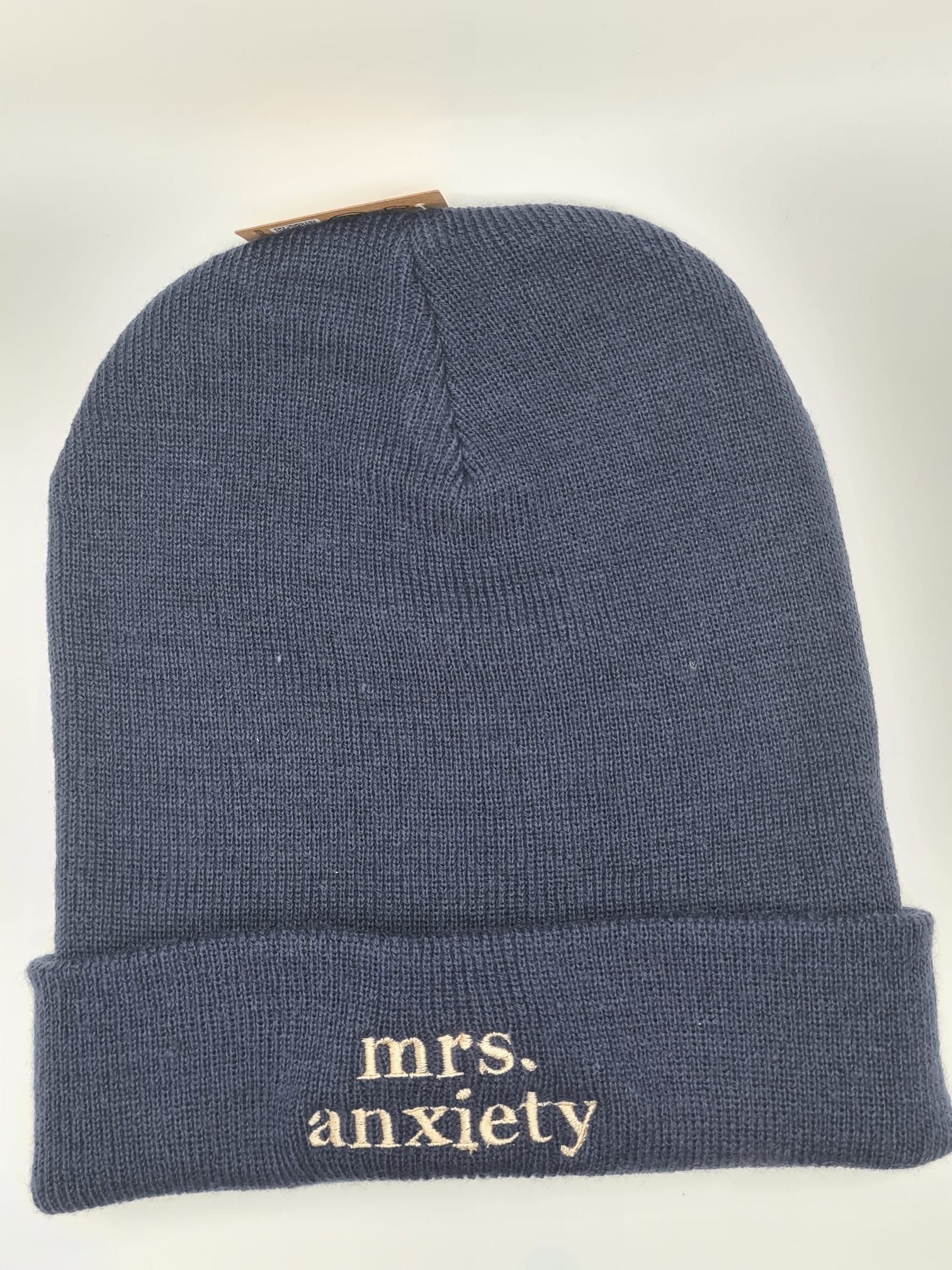 Mrs. Anxiety Navy Beanie