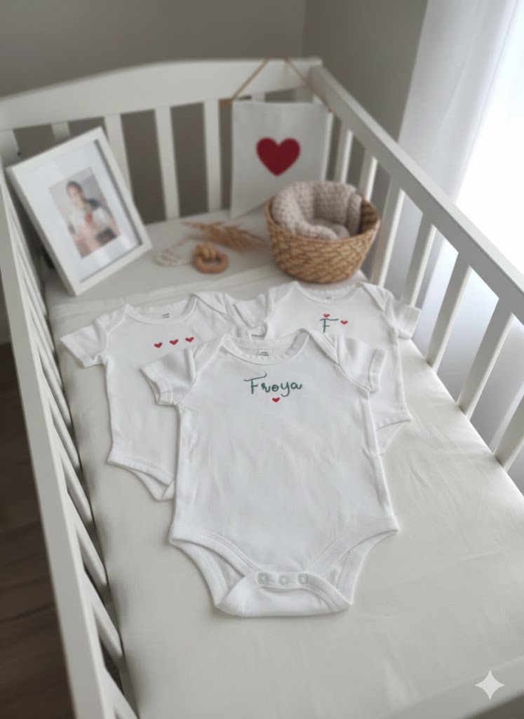 Personalised Baby Bodysuits | 3-Piece Cotton Set (0–3 Months)